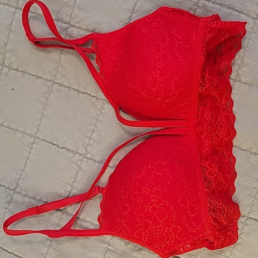NWOT Red PINK Victoria's Secret lightly lined bralette size XS